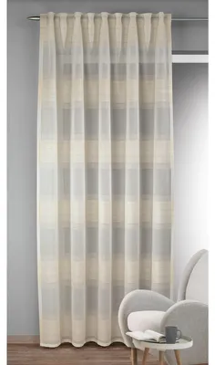 Produktbild von Fertigschal verdeckte Schlaufen "Perla" - Größe (HxB): 245x135cm Farbe: Gelb