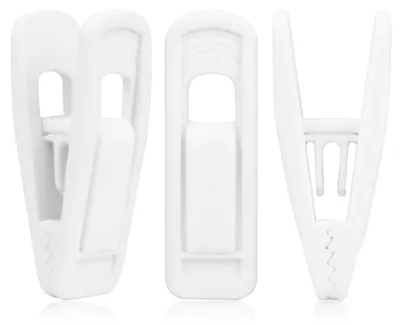 Produktbild von Samt-Kleiderbügel Clips - 20er Set - Befestigung für beflockte Kleiderbügel - Weiß