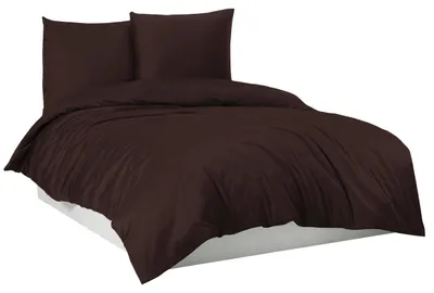 Produktbild von Bettwäsche Bettgarnitur Bettbezug 100% Baumwolle 135x200 155x220 200x200 200x220, Farbe:Dunkelbraun, Größe:200 x 220 cm