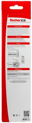 Produktbild von Fischer 520133, Schrauben- & Dübelsatz, Autoklaven-Porenbeton, Mauerziegel, Beton, Mauerwerk, Kunststoff, M6, 1,2 cm, 26 cm