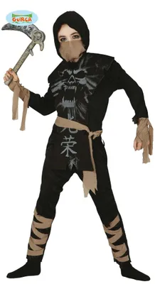 Produktbild von Geister Ninja Kostüm für Kinder, Gr. 98-146, Größe:98/104
