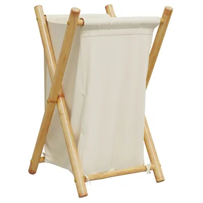 Obrázok produktu pre vidaXL Kôš na bielizeň krémovo biely 41,5x36x63,5 cm bambus