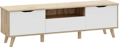 Productafbeelding van Furniture24 TV-kast Vankka Vnkt131-L25 - TV-meubel in licht eikenhout/wit