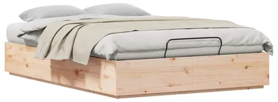 Image de Cadre de lit ottoman Naturel 150 x 200 cm Pin massif