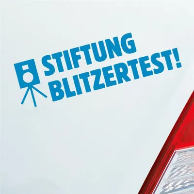 Produktbild von Auto Aufkleber Stiftung test  Tester 19x5 cm Hellblau Sticker Heckscheibenaufkleber