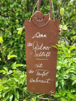 Produktbild von Edelrost Schild mit Schnecke - Teufel, Unkraut