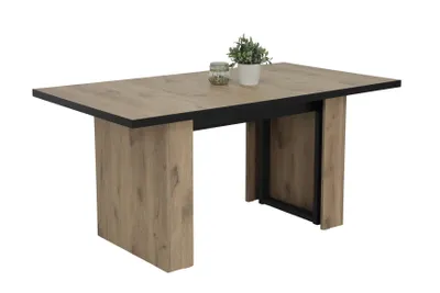 Produktbild von Hela Tische, Kulissentisch Esstisch Anni, Nachbildung Eiche/Viking Oak, 4fach ausziehbar, Metall-Kufengestell, Melaminbeschichtung, Maß 160-320cm