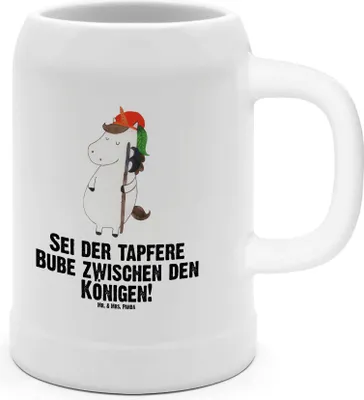 Produktbild von Mr. & Mrs. Panda Krug Einhorn Junge - Weiß - Geschenk, Unicorn, Mittelalter, Bierhumpen, Bube, Humpen, Seidel, Deko, Bier, Einhörner, Steinkrug