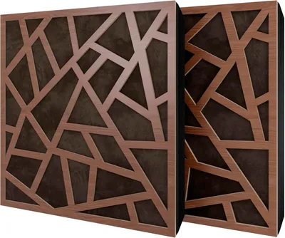 Produktbild von 6er-Set Akustikpaneele SKYROSS Samt 50x50x5 cm, Nussbaum/Braun
