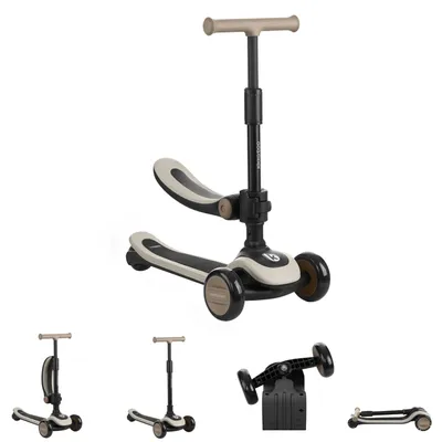 Produktbild von Kikkaboo Kinderroller 2 in 1 Treo Laufrad, Sitz, faltbar, Lenkerhöhe verstellbar beige