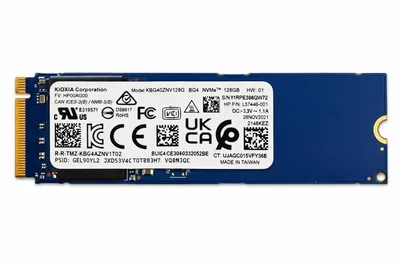 Produktbild von KIOXIA 128GB M.2 2280 NVMe SSD (KBG40ZNV128G) – Schnelle PCIe Gen3 Leistung