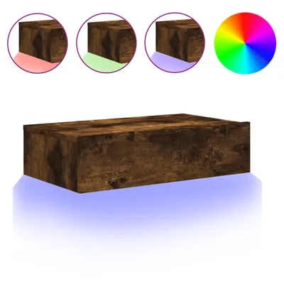 Obrázek produktu pro TV skříňka s LED světly, kouřový dub 60x35x15,5 cm