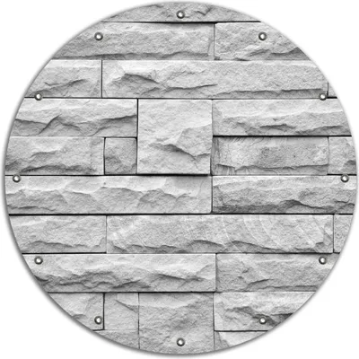 Produktbild von Wallario rundes Outdoor-Poster für Garten oder Balkon, Motiv Steinwand grau, 90 cm Durchmesser