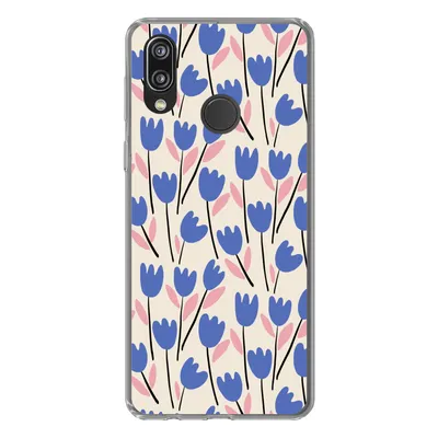 Produktbild von MuchoWow® Handyhülle Schutzhülle Hülle für Huawei P20 Lite (2020) Blume - Muster - Tulpe Silikon Softcase Handy Hülle - Kartenhalter