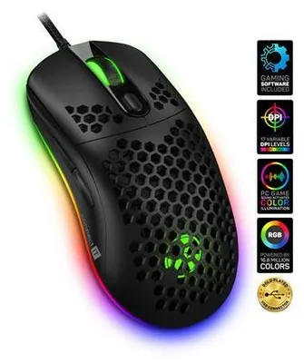 Zdjęcie produktu dla CONNECT IT BATTLE AIR 2 profesjonalna optyczna mysz do gier + SW, 12800 DPI, czarna