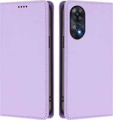 Immagine prodotto di Custodia in pelle per Oppo Reno8 T 4G, custodia a libro magnetica in Finto cuoio con supporto, viola chiaro