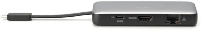 Produktbild von DIGITUS Docking USB-C->HDMI,USB3.2,RJ45,SD,MicroSD,PD silber