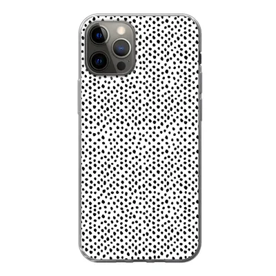 Produktbild von MuchoWow® Handyhülle Schutzhülle Hülle für iPhone 13 Pro Polka dots - Schwarz - Weiß Silikon Softcase Handy Hülle - Handy-Tasche