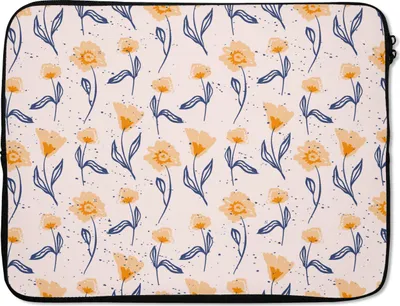 Produktbild von MuchoWow® Laptop Hülle 17 Zoll Laptoptasche Blumen - Muster - Sommer - Zipper - Schutzabdeckung