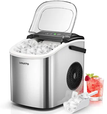 Immagine prodotto di Macchina per il ghiaccio per cucina e bar: macchina compatta per la produzione di cubetti di ghiaccio, con produzione rapida e design portatile