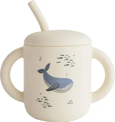 Produktbild von Mushie Trinkbecher mit Strohhalm - Whales | Trinkbecher & Trinklernbecher