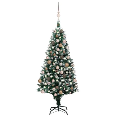 Produktbild von Künstlicher Weihnachtsbaum mit LEDs Kugeln Zapfen 180 cm