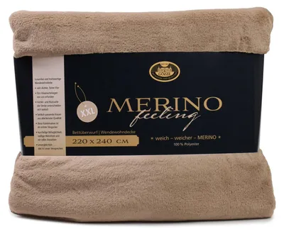 Wendedecke Merino-Feeling 220x240 cm Taupe 600 g/m²