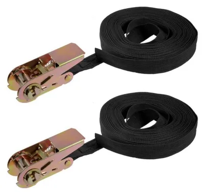 Productafbeelding van Ratschenriemen, 2 stuks, 10 meter x 25 mm, zwart, polypropyleen, draagvermogen 250 kg