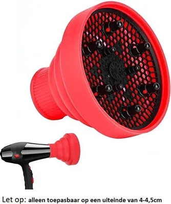 Produktbild von Universal Diffusor mit silikonbeschichteter Lockenbürste in Rot