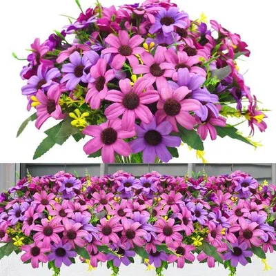 Produktbild von Unyqoos ® Kunstblumenbundel für Innen- und Außendekoration, wetterfest und lebensecht, 6 Stück