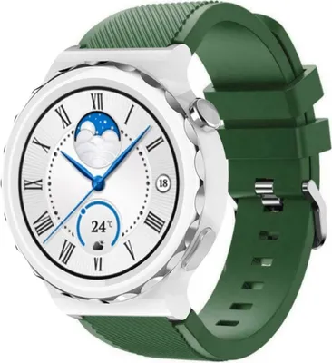 Produktbild von Strap-it Huawei Watch GT 3 Pro 43mm Silikonarmband (Armeegrün)