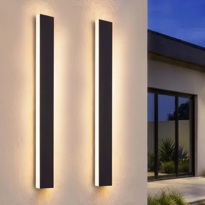 Produktbild von Ledvion 2x Lange Villa LED Außenwandleuchte lang 100cm IP65 23W Warmweiß