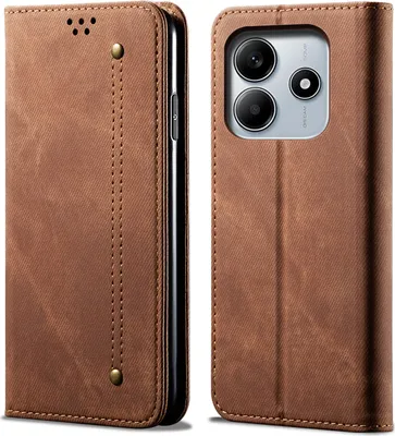 Obrázek produktu pro Pouzdro pro Xiaomi Redmi Note 14 5G, Kožené Peněženkové Pouzdro s Magnetickým Uzavíráním a Stojánkem hnědé