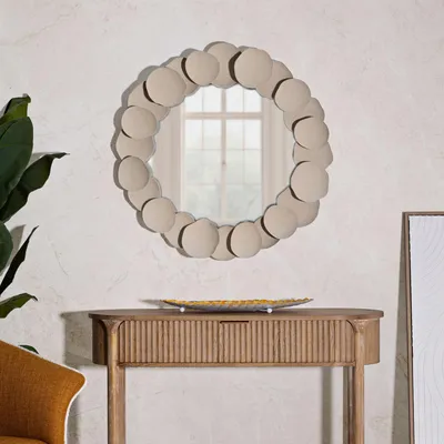 Produktbild von Dakate - Spiegel, 85x85h cm Beige, Rahmen in Steinoptik