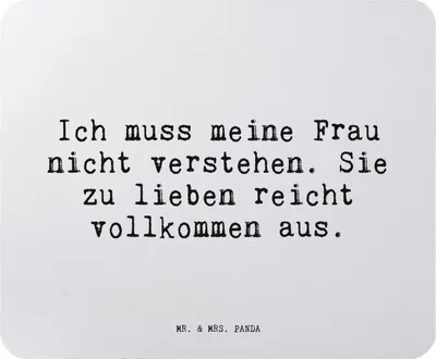 Produktbild von Mr. & Mrs. Panda Mouse Pad Ich muss meine Frau... - Aquarellblau - Geschenk, Freund, Hochzeitstag, mauspad pc, Spruch Sprüche Weisheiten Zitate Lustig Weisheit Worte