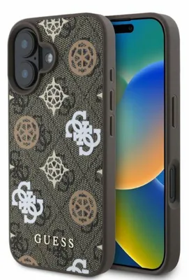 Obrázek produktu pro Pouzdro GUESS passend für IPHONE 16 kompatibel mit MagSafe GUHMP16SP4PWPW (PU Peony on 4G Background) hnědé