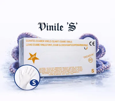Obrázok produktu pre Rukavice Transparentné vinylové rukavice STAR 100 ks - veľkosť S