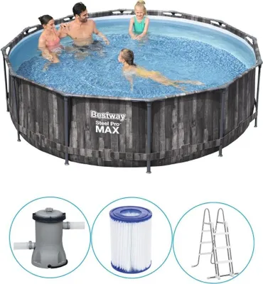 Zdjęcie produktu dla Bestway 5614X, 9150 l, Basen ramowy, Dorosły/dziecko, Drabina, Drewno, 34,5 kg