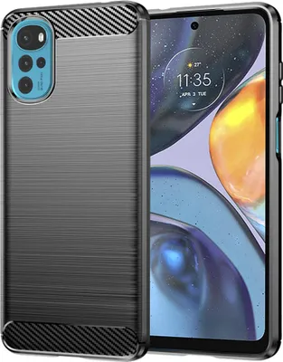Produktbild von Techsuit Carbon Silicone Back Cover Hülle für Motorola Moto G22 - Schwarz