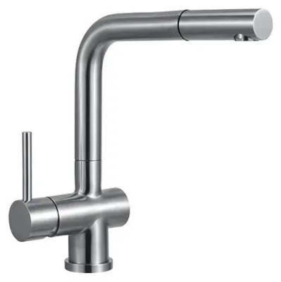 Immagine prodotto di Miscelatore monocomando con getto per tubo flessibile - acciaio inox spazzolato opaco, alta pressione, cartuccia Vetroceramica