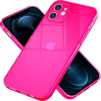 Produktbild von NALIA Klare Neon Handy Hülle für iPhone 12 Mini, Bunt Durchsichtig Cover Case Pink
