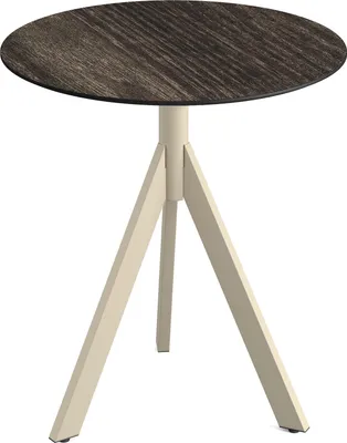 Produktbild von Infinity Tripod Terrassentisch Sand frame + Riverwashed Wood HPL Ø70 cm