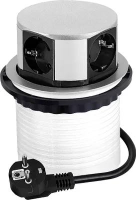 Produktbild von DesignLight TETRABOX 4-fach Schuko-Steckdose versenkbar / Steckdosenleiste / Schuko-Verteiler