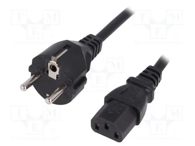 Produktbild von 1x Kabel 1,5m CEE 7/7 (E/F) Stecker,IEC C13 weiblich schwarz Computerversorgungskab