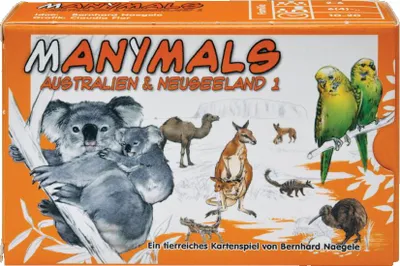 Produktbild von ADL00243 - Manimals Australien - Kartenspiel (GB, DE, FR), für 2 bis 6 Spieler, ab 6 Jahren
