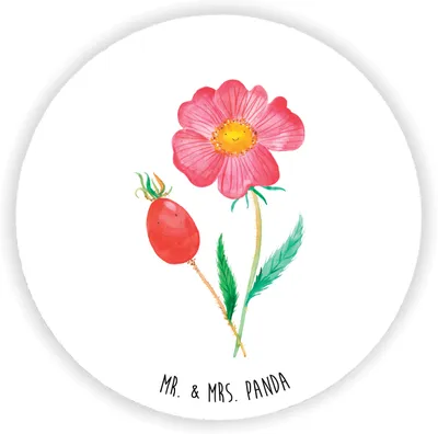 Produktbild von Mr. & Mrs. Panda magnet Blume Hagebutte - Weiß - Geschenk, pinnwand, für kühlschrank, Schlechte Gedanken, Lebensfreude, Whiteboard, Kühlschrankmagnet, bildmagnete, Garten