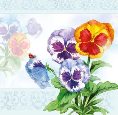 Produktbild von Servietten Aquarell Pansy