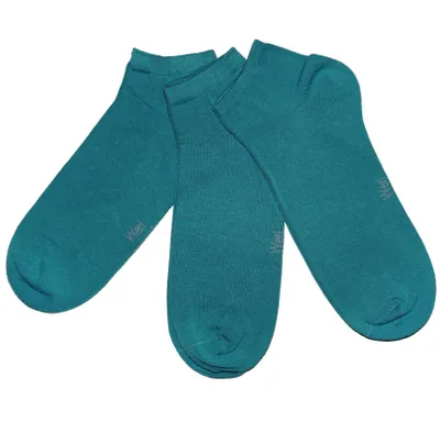 Produktbild von Herren Sneakersocken 3-er Pack aus Baumwolle Einfarbig Petrol Größe 39-42