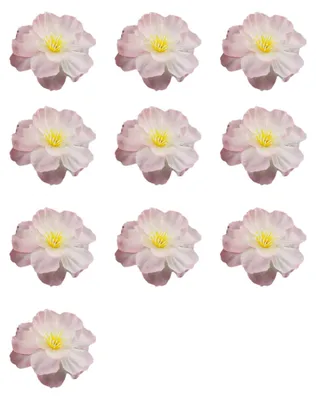 Produktbild von 10 künstliche Kirschblütenköpfe, Mini-Kirschblüten aus Seide für Bastelarbeiten, Brauthaarspangen, Haarbänder, Kleider-DIY-Accessoires, Hochzeitsfeiern