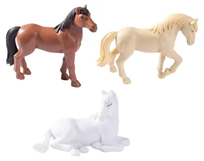 Produktbild von 3er-Set Miniatur-Pferdefiguren, Tischfiguren, Mini-Pferdestatuen für DIY-Feengärten und Mikrolandschaften